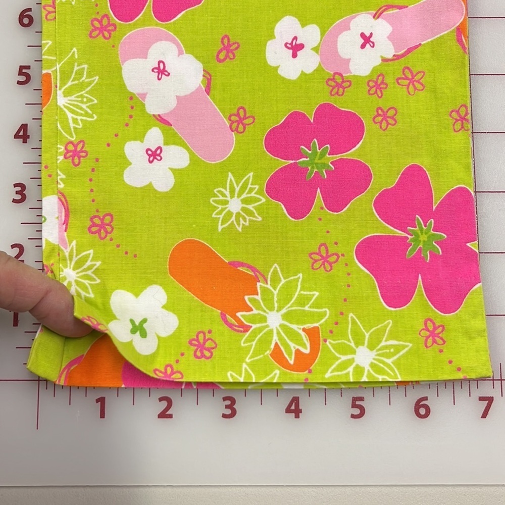 LILLY PULITZER Vintage Gidget Preppy Retro Pink/Green Flip Flop Floral Capri 2 - Picture 11 of 13